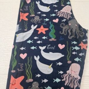 FABULEGS Octopus narwhal starfish dolphin jellyfish leggings size xl